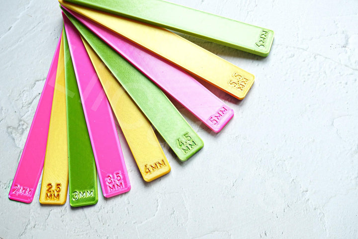 Clay Depth Guide Tool: Polymer Clay Thickness Guides (2pc), 2mm-6mm thickness, Earring making tool
