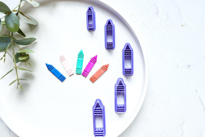 Crayon Clay Cutter Set for Polymer Clay | School Theme Clay Cutters | Back to School Earring Cutter | Teacher Gift | PLA Clay Tools
