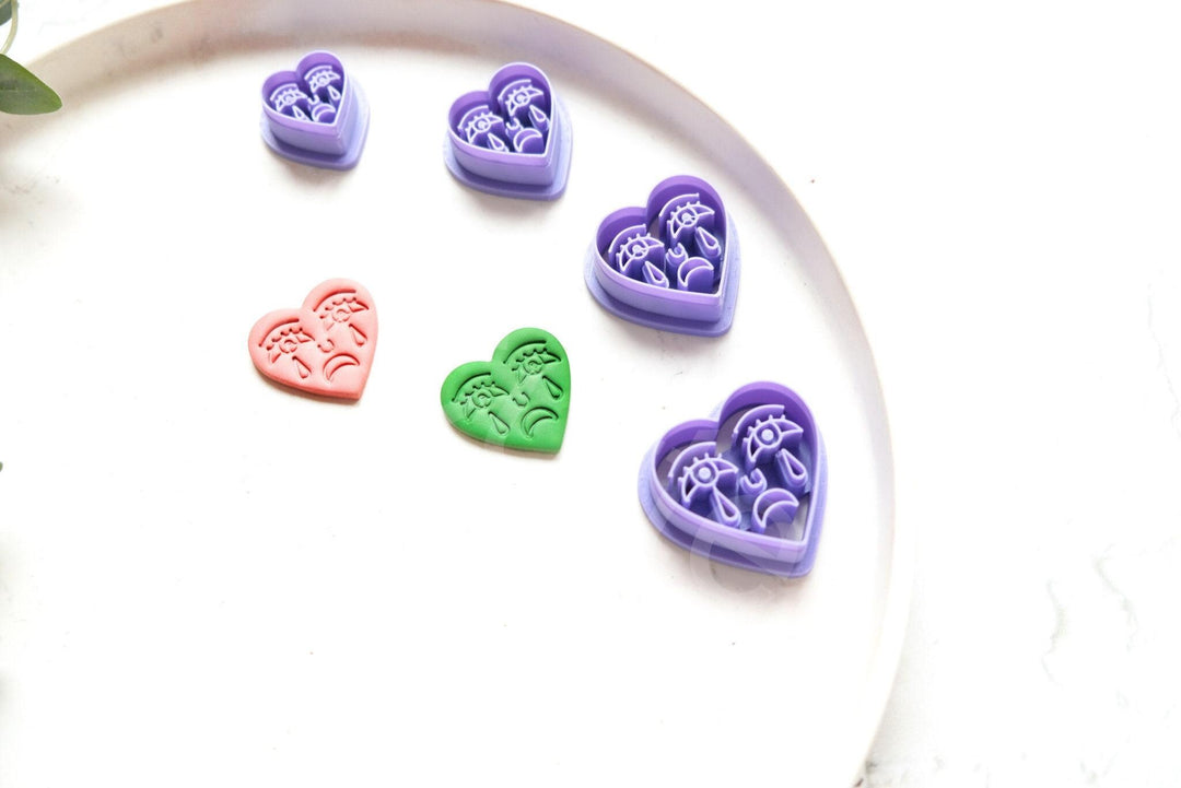 Crying Heart Polymer Clay Cutter: Valentine Earring Tool