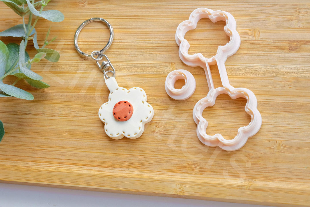 Daisy Flower Clay Cutter Set: Polymer Clay Earrings, Keychain (35-45mm)