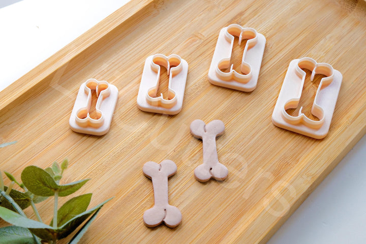 Dog Bone Cookie Cutter Set: Polymer Clay Earring Cutters, 5 Sizes