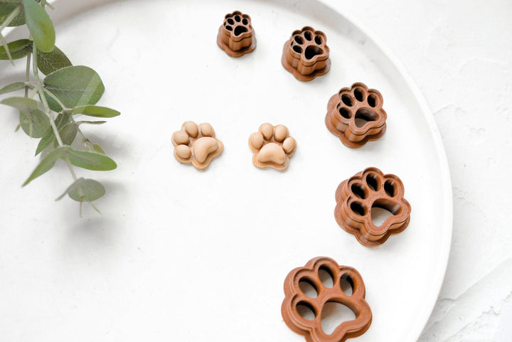 Dog Paw Cookie & Clay Cutter Set: 3D Printed PLA, 5 Sizes