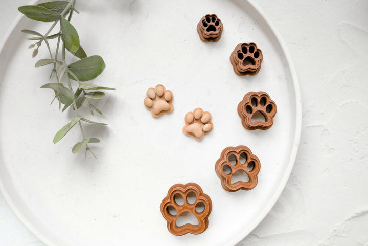 Dog Paw Cookie & Clay Cutter Set: 3D Printed PLA, 5 Sizes