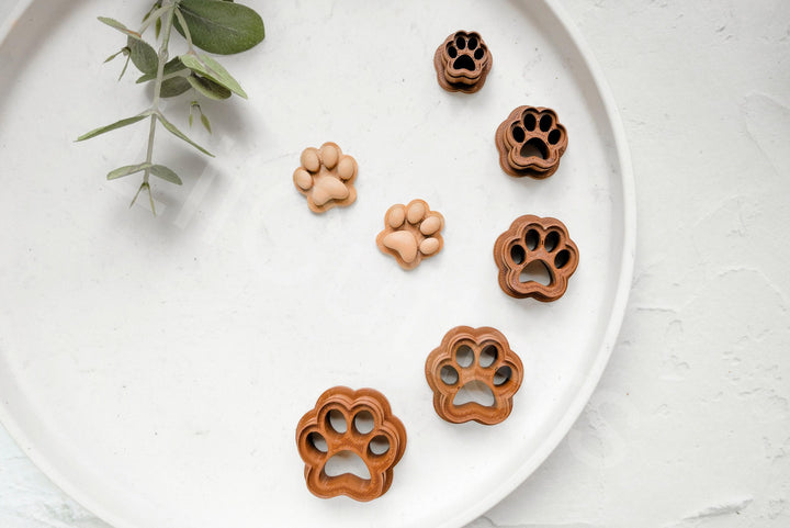 Dog Paw Cookie & Clay Cutter Set: 3D Printed PLA, 5 Sizes