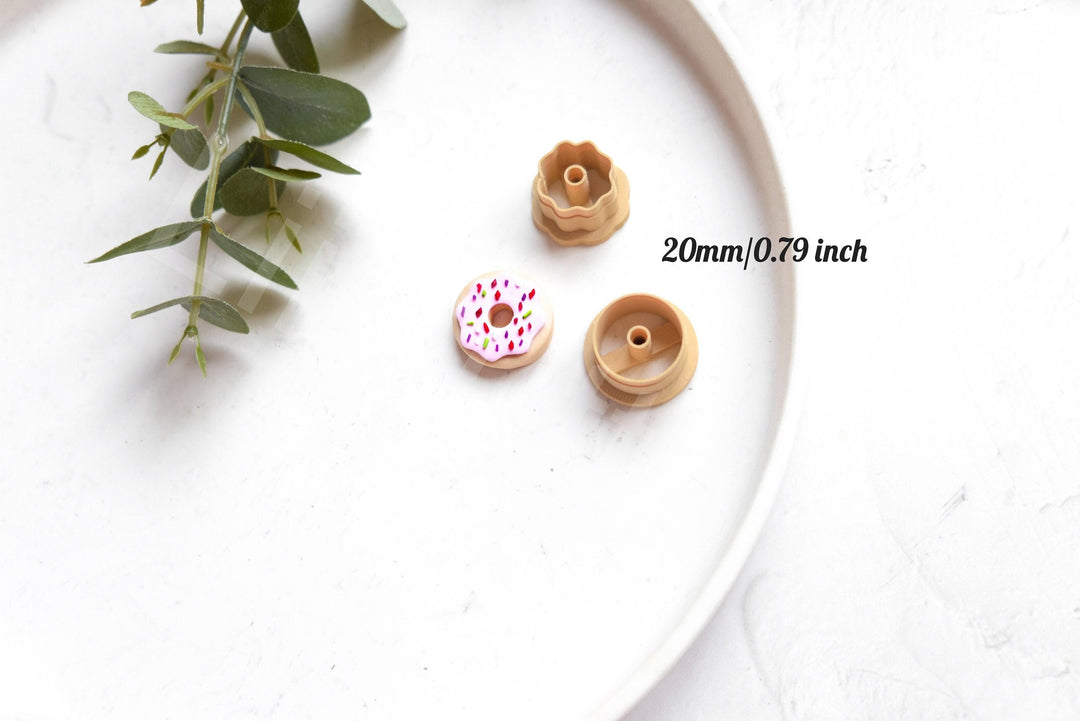 Donut Clay Cutter 2pc Set: Polymer Clay Earring Cutters
