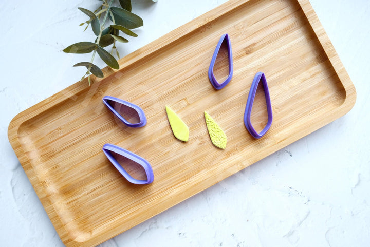 Drop Polymer Clay Cutter: Tall Embossed Earring Cutters (6 Sizes)