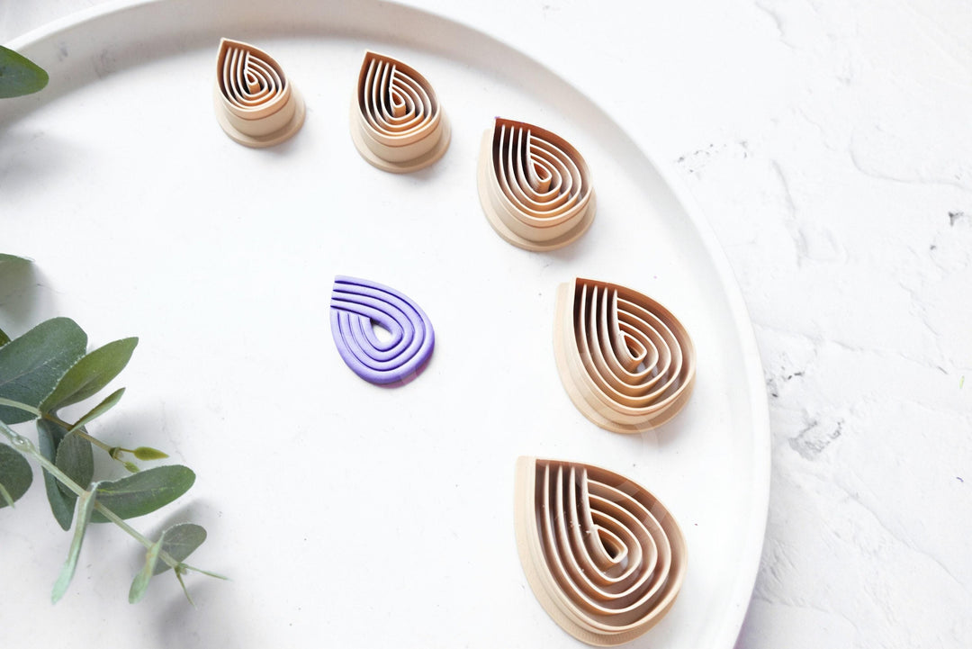 Drop with Lines Clay Cutter: Scalloped Boho Earring Design