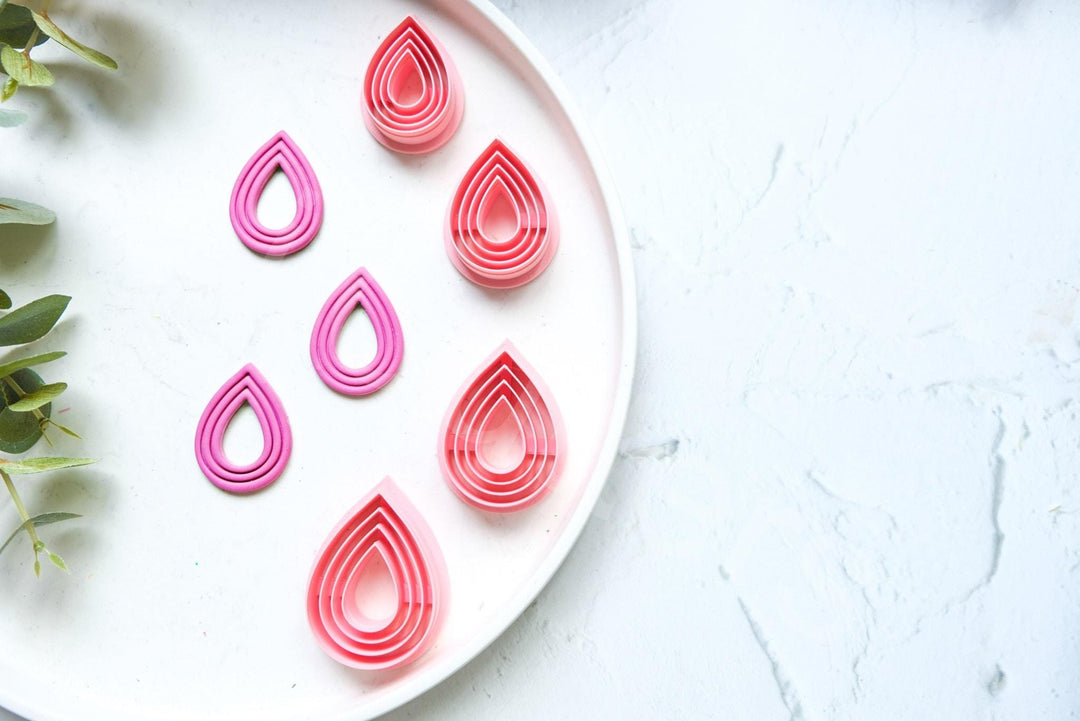 Drop Clay Cutter Set: Scalloped Line Design, Boho Earring Making