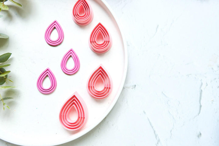 Drop Clay Cutter Set: Scalloped Line Design, Boho Earring Making