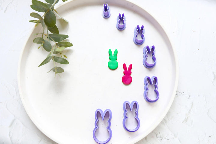Easter Bunny Polymer Clay Cutter Set: 3D Printed, 7 Sizes