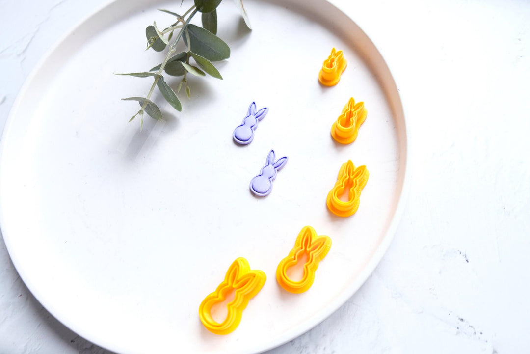 Easter Bunny Polymer Clay Cutter Set: 3D Printed, 5 Sizes