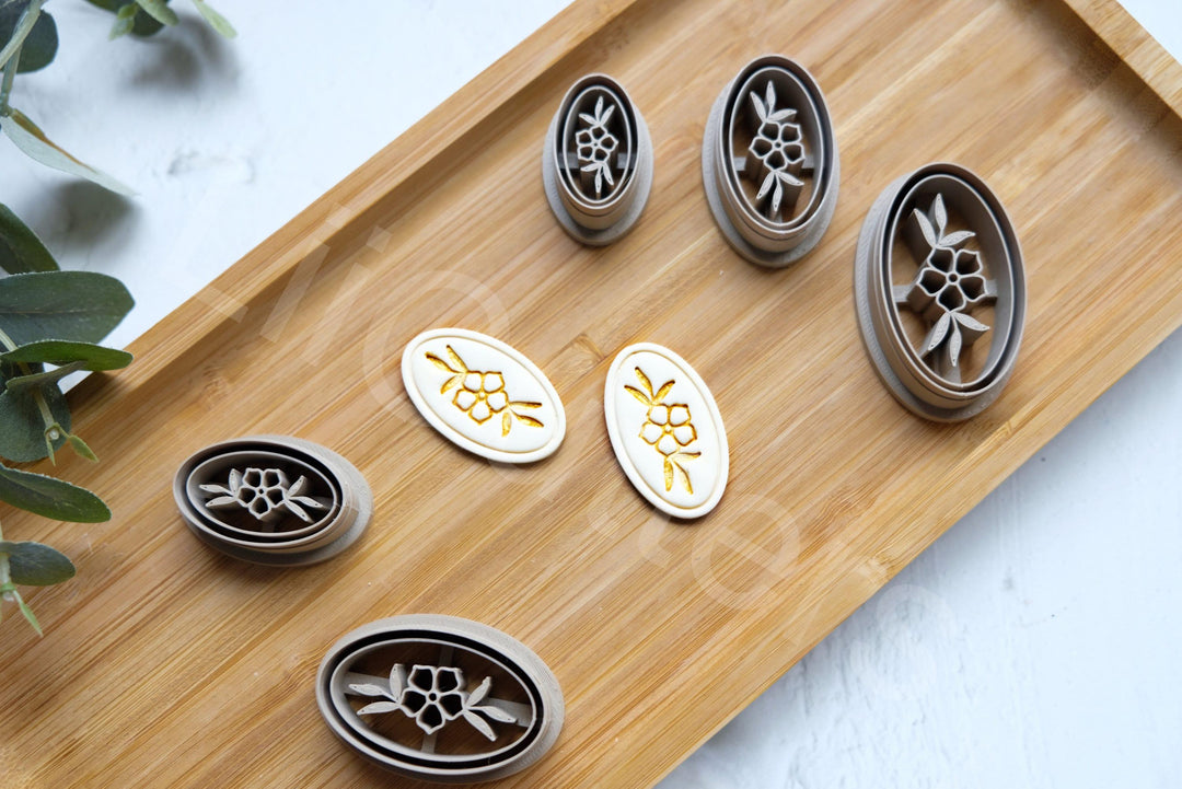 Embossed Flower Polymer Clay Cutter Set: Jewelry Tools (5 Sizes)