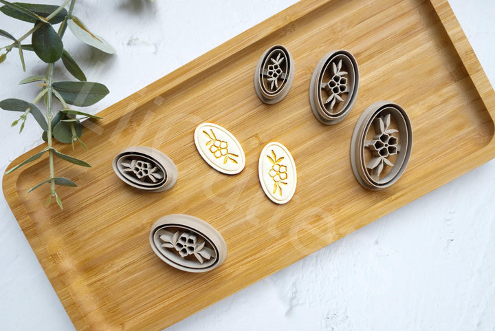 Embossed Flower Polymer Clay Cutter Set: Jewelry Tools (5 Sizes)