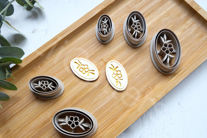 Embossed Flower Polymer Clay Cutter Set: Jewelry Tools (5 Sizes)
