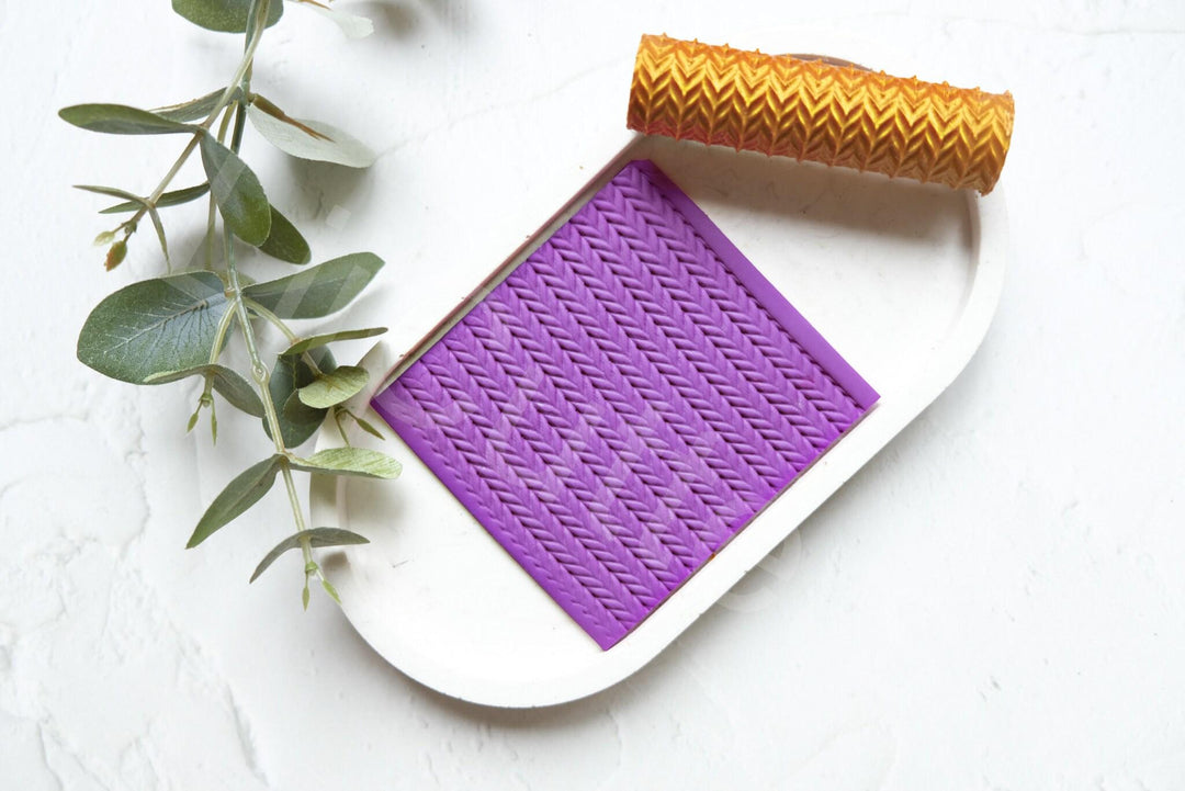 Knitted Fabric Clay Roller: Polymer Clay Texture