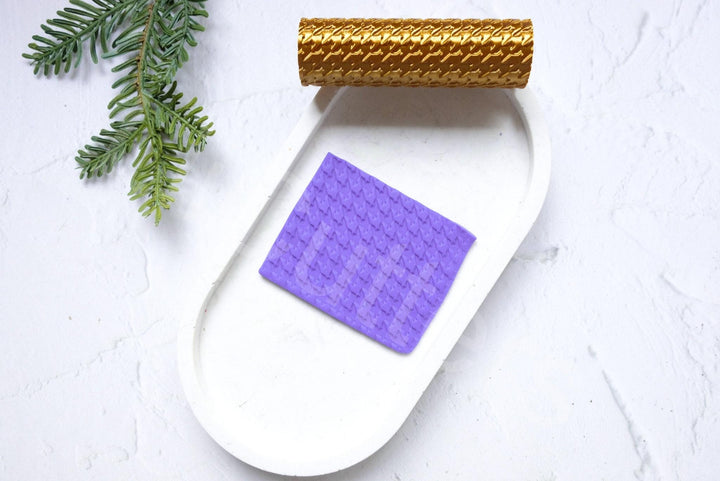Houndstooth Fabric Pattern Clay Roller: Polymer Clay Texture