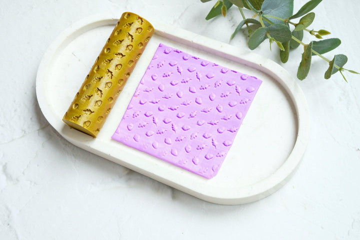 Botanical Polymer Clay Roller: Acorn & Leaf Pattern, Earring Tool
