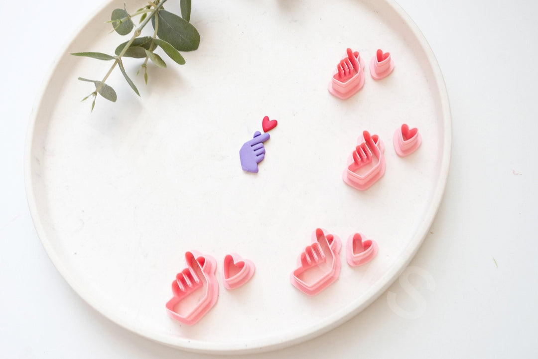 Finger Heart Clay Cutter: Valentine Earring Tool (30-45mm)