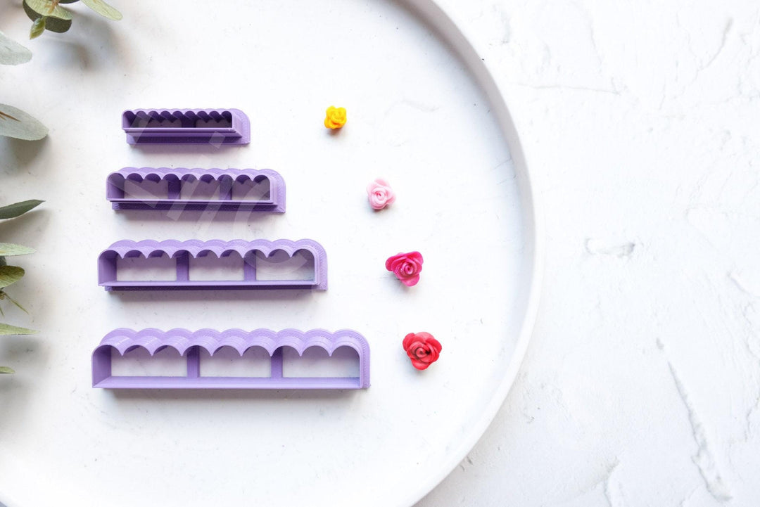 3D Printed Flower Clay Cutter Set | Rose Polymer Clay Tools for Flower & Earring Making