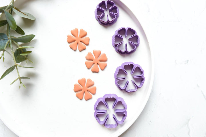 Flower Clay Cutter Set: Geometric Boho Earring Cutters