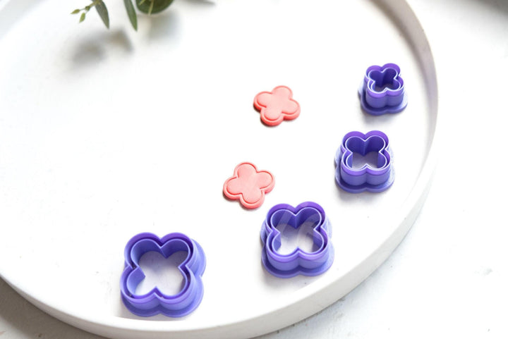 Flower Clay Cutters: Moroccan Geometric Shapes, Polymer Clay Earring Set