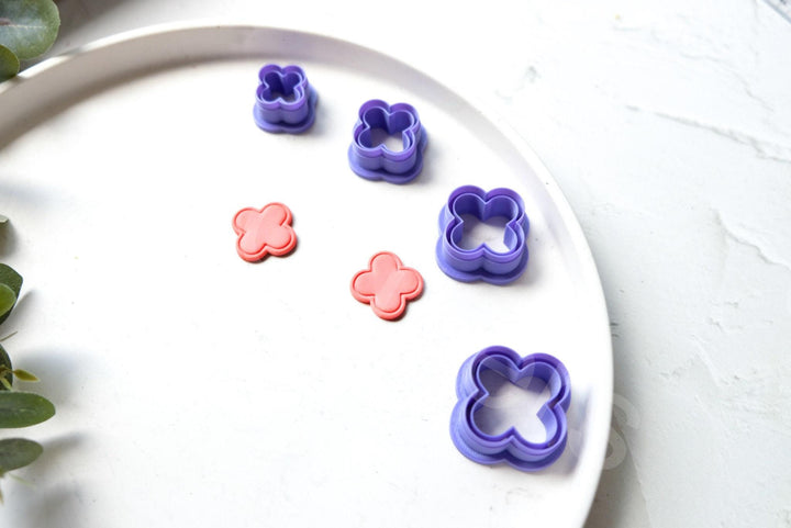 Flower Clay Cutters: Moroccan Geometric Shapes, Polymer Clay Earring Set