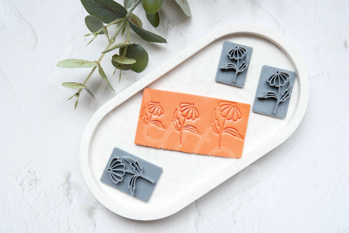 Floral Clay Stamp: Flower & Leaf Texture, Earring Making Tool