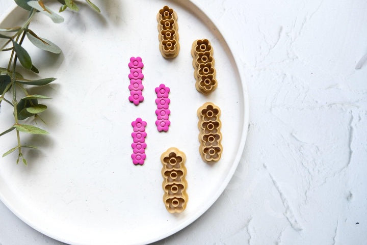 Daisy Flower Hoop Clay Cutter Set: Polymer Clay Earring Cutters