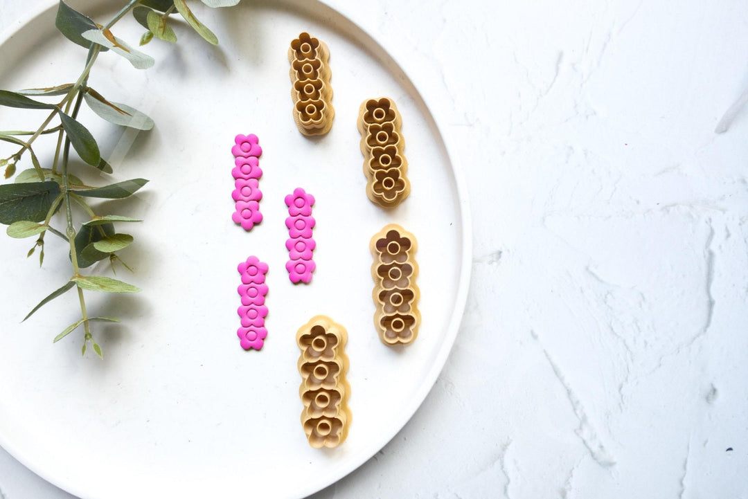 Daisy Flower Hoop Clay Cutter Set: Polymer Clay Earring Cutters