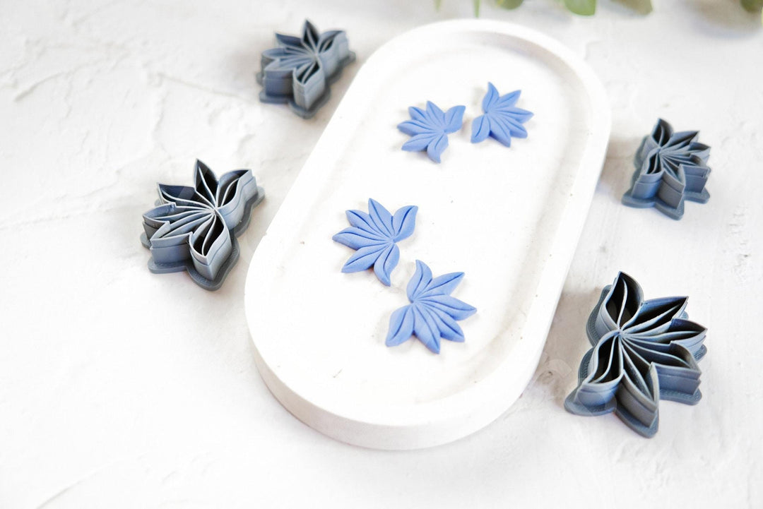 Hyacinth Flower Clay Cutter Set: Embossed Polymer Clay Earring Cutters
