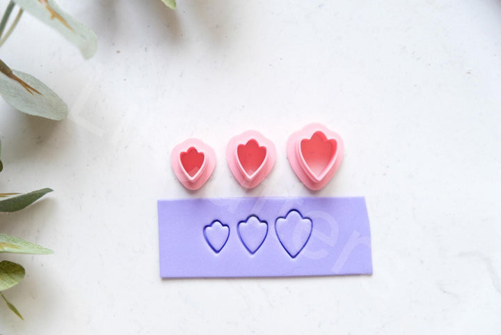 Mini Flower Petal Clay Cutter Set: Mini Polymer Clay Cutters (10-15mm), Leaf Cutter, Flower leaf cutter, Mini flower earring tool