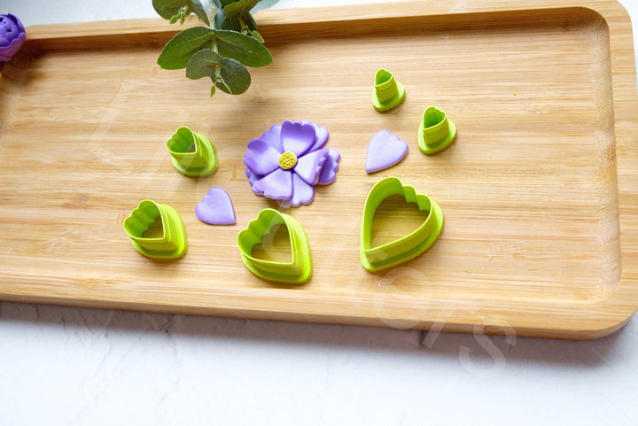 Flower Petal Clay Cutter Set: 3D Printed Polymer Clay Cutters