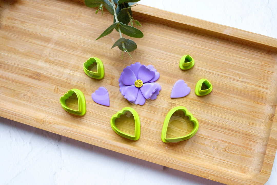 Flower Petal Clay Cutter Set: 3D Printed Polymer Clay Cutters