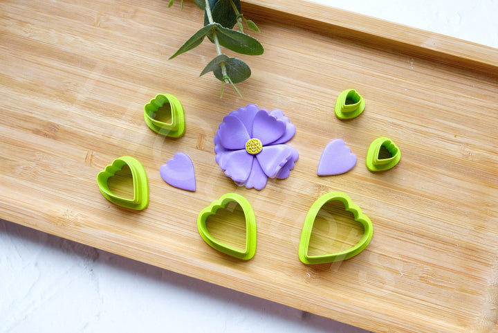 Flower Petal Clay Cutter Set: 3D Printed Polymer Clay Cutters