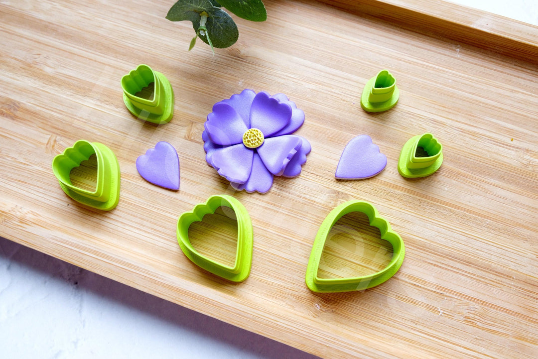 Flower Petal Clay Cutter Set: 3D Printed Polymer Clay Cutters