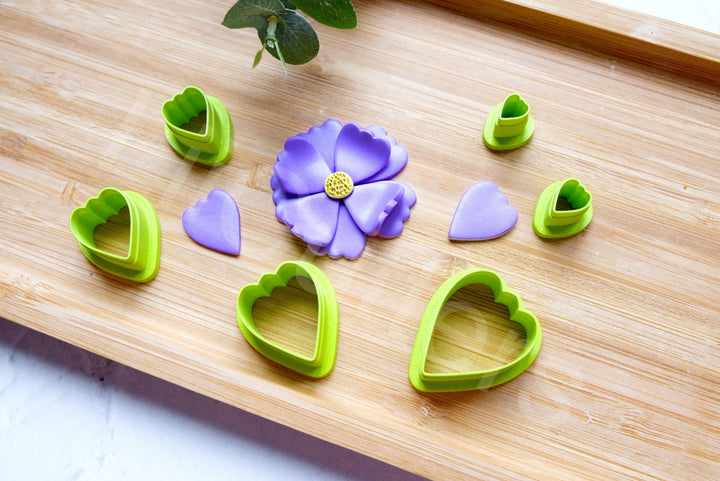 Flower Petal Clay Cutter Set: 3D Printed Polymer Clay Cutters
