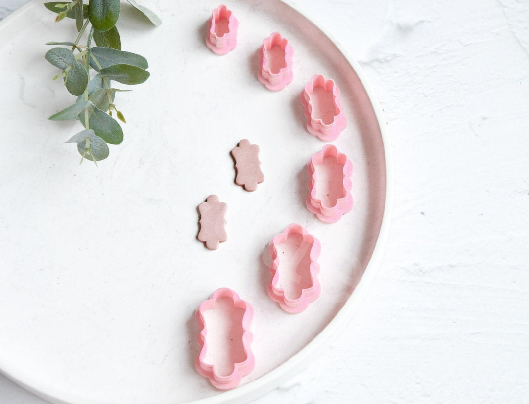 Moroccan Frame Polymer Clay Cutter: Geometric Earring Design