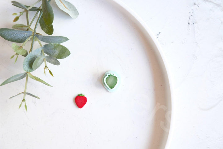 Fruit Stud Earring Clay Cutter Set: Apple, Lemon, Strawberry, Pineapple