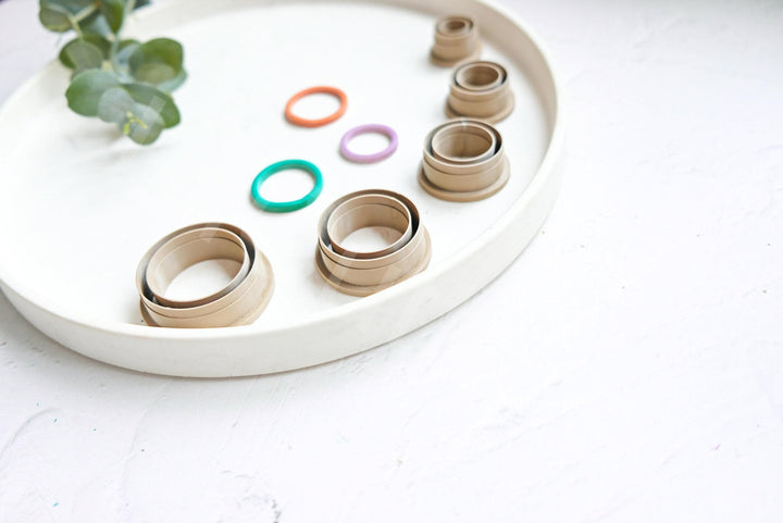 Geometric Circle Polymer Clay Cutter – 20–40mm Round Clay Cutters for Earrings, Hair Clips & Biscuits, 3D Printed Jewelry Making Tools