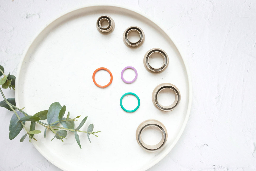 Geometric Circle Polymer Clay Cutter – 20–40mm Round Clay Cutters for Earrings, Hair Clips & Biscuits, 3D Printed Jewelry Making Tools