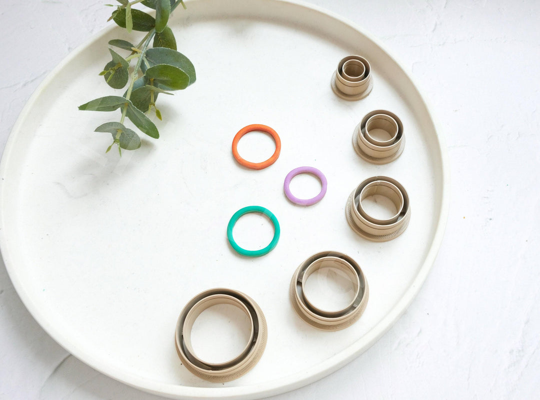 Geometric Circle Polymer Clay Cutter – 20–40mm Round Clay Cutters for Earrings, Hair Clips & Biscuits, 3D Printed Jewelry Making Tools