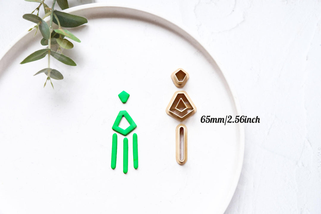 Geometric Clay Earring Cutters: Boho Moroccan Shapes (3pc)