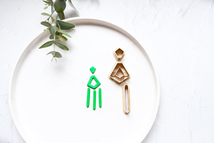Geometric Clay Earring Cutters: Boho Moroccan Shapes (3pc)