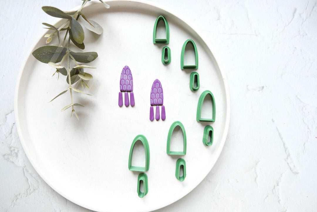 Geometric PLA Clay Cutters (2 pcs) - Art Deco, Organic Shapes