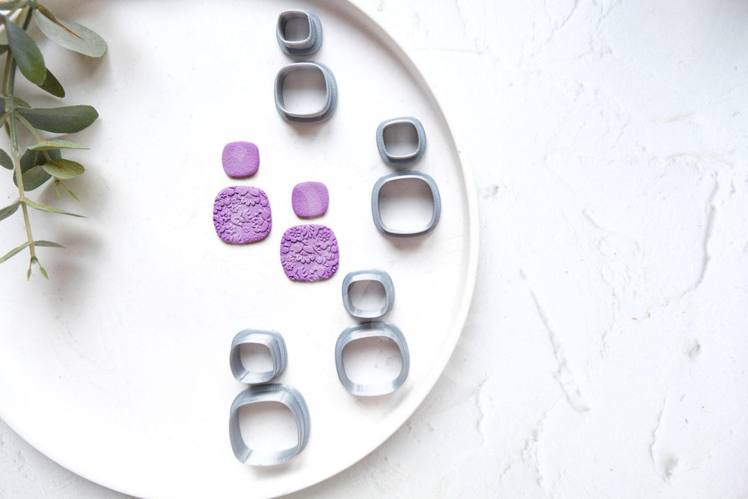 Geometric Square Polymer Clay Cutters (2pc): Earring & Biscuit Cutters