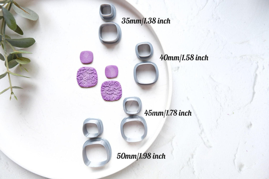 Geometric Square Polymer Clay Cutters (2pc): Earring & Biscuit Cutters