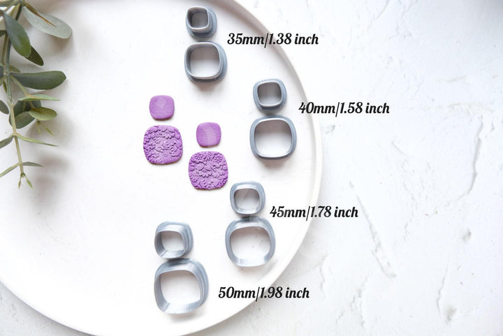 Geometric Square Polymer Clay Cutters (2pc): Earring & Biscuit Cutters