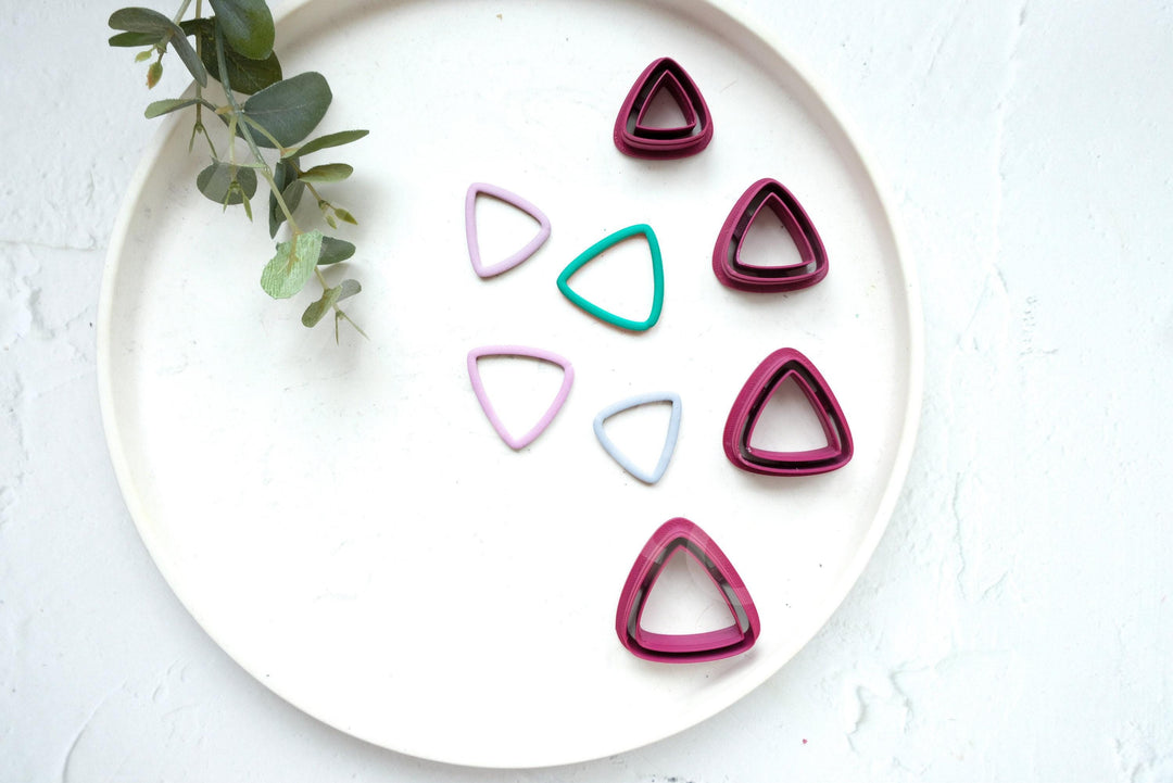 Geometric Triangle Polymer Clay Cutter: Earring & Biscuit DIY (25-40mm)