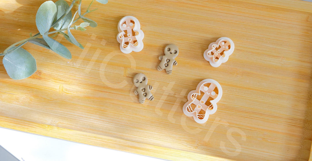 Gingerbread Man Polymer Clay Cutter | Christmas Earring Cutter | Holiday Jewelry Making Tool | Gingerbread Clay Mold for DIY Crafts