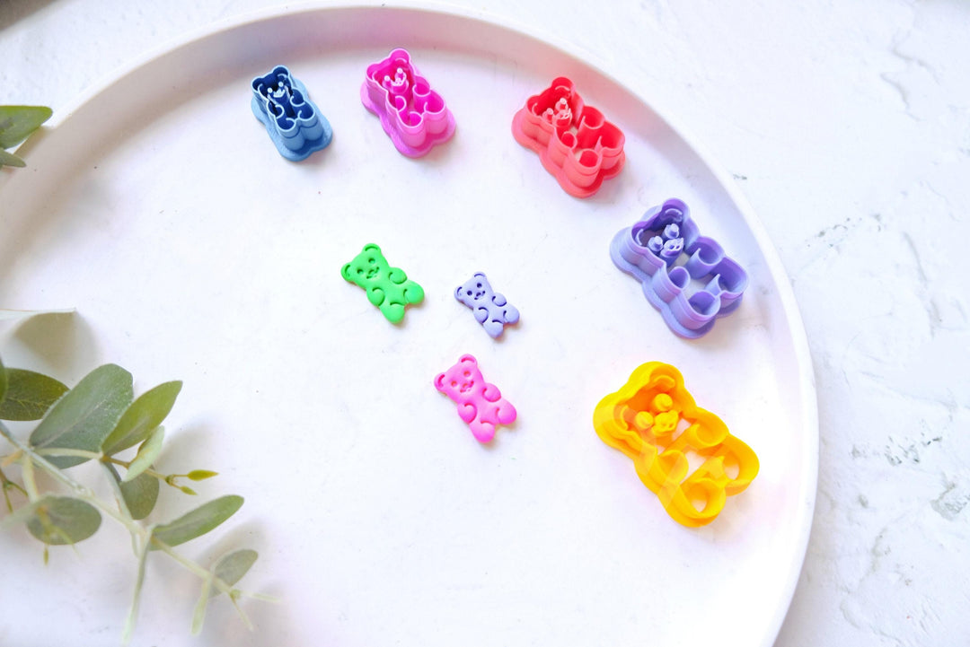 Gummy Bear Polymer Clay Cutter Set: Earring & Cookie Cutters